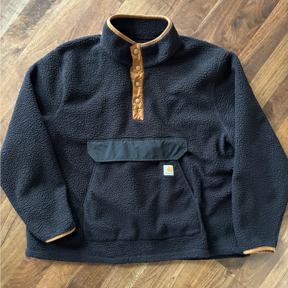 Carhartt Relaxed Fit Black & Tan Fleece Pullover